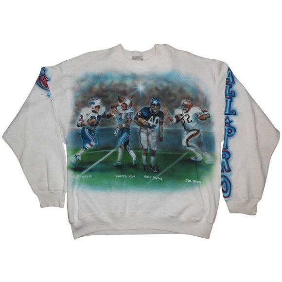Vintage NFL Hall of Fame All-Pro 1/1 Airbrushed Sweatshirt Adult XL OJ Simpson - Picture 1 of 9
